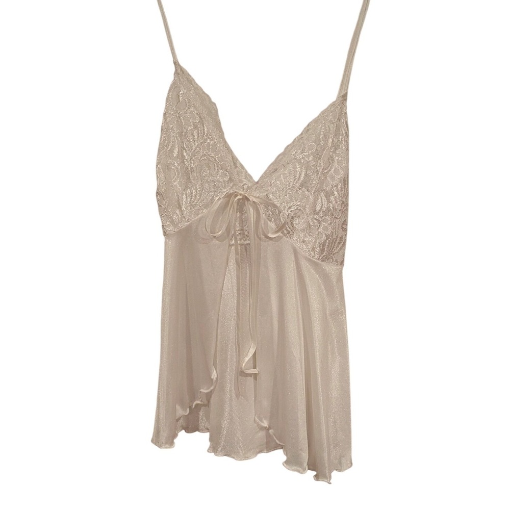 Delicates Babydoll Lingerie Set‎ 1X White Lace Ribbon Vintage Angelcore Coquette